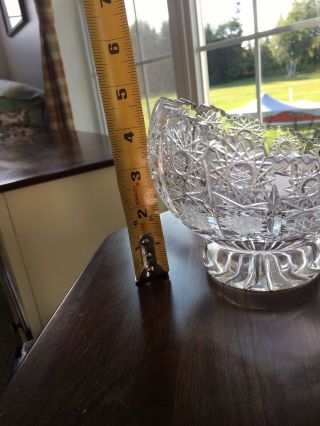 BOHEMIAN CZECH CRYSTAL CANDY BOWL QUEEN LACE HAND CUT 24 LEAD 7