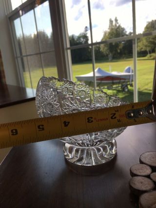 BOHEMIAN CZECH CRYSTAL CANDY BOWL QUEEN LACE HAND CUT 24 LEAD 8