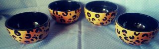 Clay Art - Stonelite Safari Leopard Handpainted Bowls (set Of 4)