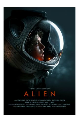 Alien Movie Poster 11x17 In / 28x43 Cm Sigourney Weaver Michael Fassbender
