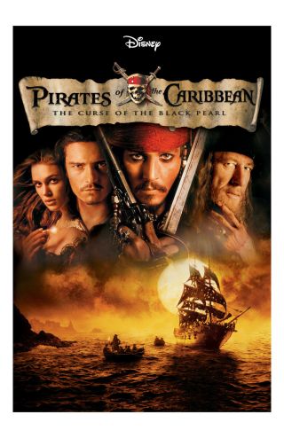Pirates Of The Caribbean Curse Of The Black Pearl Movie Poster 11x17in/28x43cm