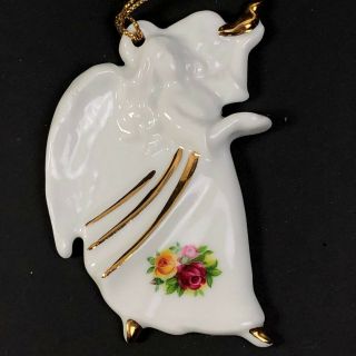 Vtg 60s Royal Albert Angel Christmas Ornament Old Country Roses 1962 Fine China