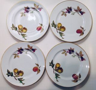Royal Worcester " Evesham Gold " Salad Plates - Set Of 4