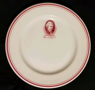 Vintage Mark Twain White With Red Print Small Plate Syracuse China Usa Rare