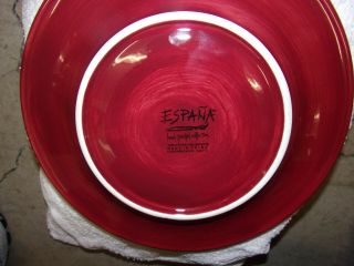 Six (6) Espana Lifestyle Tabletop Unlimited Red Hand Painted Pasta Bowls