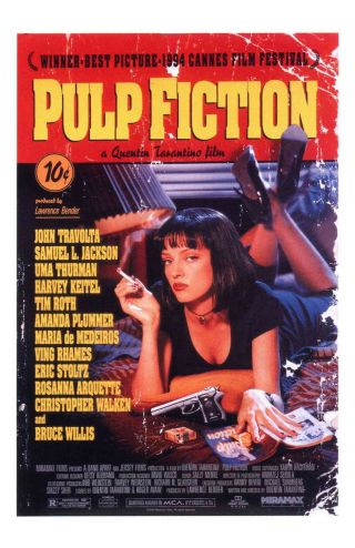 Pulp Fiction Movie Poster 11x17 In / 28x43 Cm Quentin Tarantino Uma Thurman