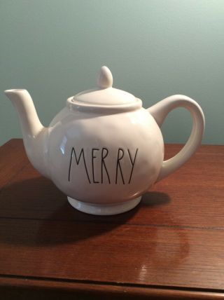 2017 - Rae Dunn “merry” Teapot Nwt Christmas Htf