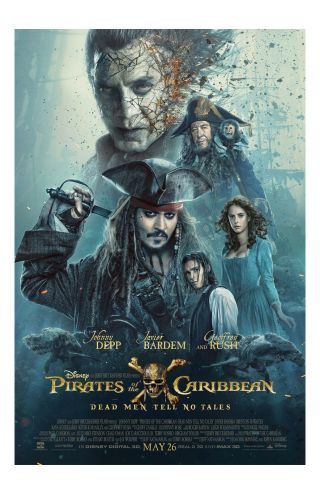 Pirates Of The Caribbean Dead Mentell No Tales Movie Poster 11x17 In / 28x43 Cm