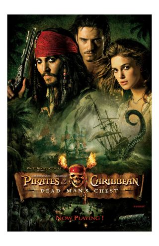 Pirates Of The Caribbean Dead Mans Chest Movie Poster 11x17 In / 28x43 Cm