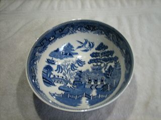 Vintage Antique Porcelain/china Blue Willow Design Large Serving Bowl