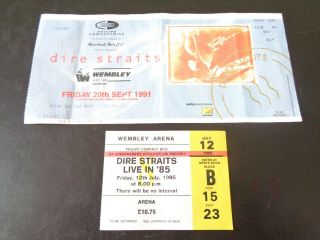 Dire Straits Two Concert Tickets Wembley Uk 1985 And 1991