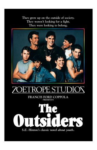 The Outsiders Movie Poster 11x17in / 28x43cm Tom Cruise Patrick Swayze Rob Lowe