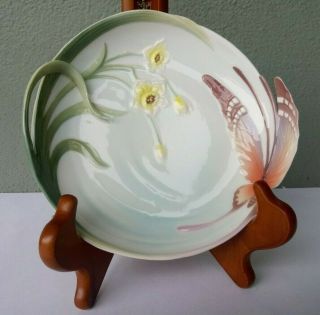 Franz - Papillon Butterfly Sculptured Fine Porcelain Plate Fz00229