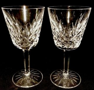 Set Of 2 Waterford Crystal Lismore 5 7/8 " Claret Wine Glasses