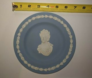 Wedgwood Jasperware Queen Victoria Plate Blue & White 6 5/8 