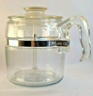 Vintage Flameware Pyrex Coffee Percolator 6 Cup Eternally Chic 7756 Coffee Pot