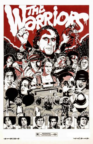 The Warriors Movie Poster 11x17in / 28x43cm Michael Beck James Remar