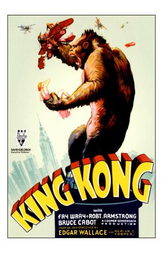 King Kong 1953 Movie Poster 11x17 In / 28x43 Cm Fay Wray Robert Armstrong