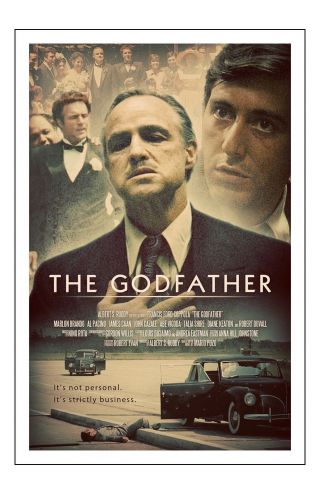 The Godfather Movie Poster 11x17 In / 28x43 Cm Al Pacino Marlon Brando 4