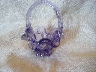 Fenton Art Glass Mini Basket In Violet