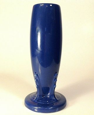 Fiesta Ware Pottery Bud Vase Cobalt Blue 6 1/4 Inch Vintage