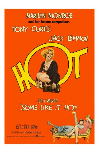 Some Like It Hot Poster 11x17in / 28x43cm Marilyn Monroe