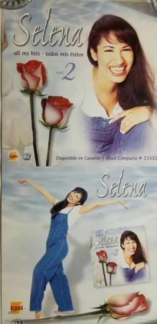 Selena Quintanilla Promo Poster Flat " All My Hits - Todos Mis Exitos Vol 2 "