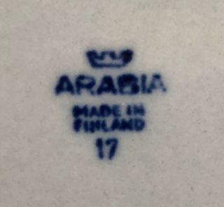 Arabia Of Finland ANEMONE BLUE 2 Dinner Plates & 1 Cereal Bowl 8