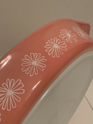 PINK DAISY PYREX 1.  5 Quart Oval DIVIDED CASSEROLE DISH with Lid 8