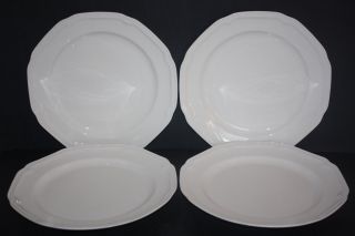 Set Of 4 Mikasa Antique White (bone China) Dinner Plates