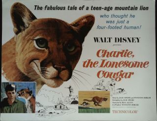 Charlie,  The Lonesone Cougar Lobby Title Card Walt Disney 1967
