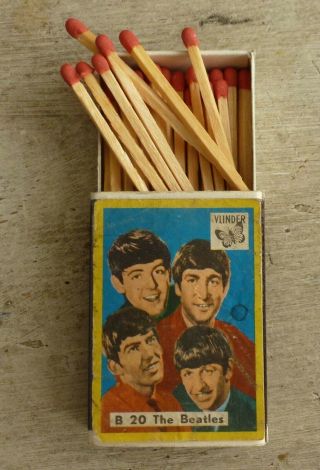 Very Old Filled Matchbox With Photo Of The Beatles (1965 - 69) (xxl 18)