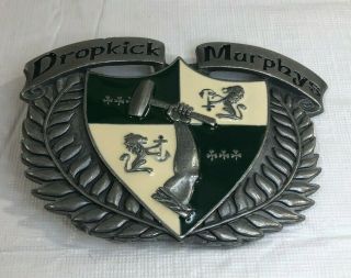 Dropkick Murphys Belt Buckle Hammer Lion 3 Leaf Clover Shield Irish Rock