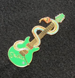 Carlos Santana Guitar Enamel Double Clasp Pin Brooch Pinback Tour Collectible