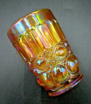 Rare Terry Crider Marigold Carnival Glass Eyewinker Tumbler