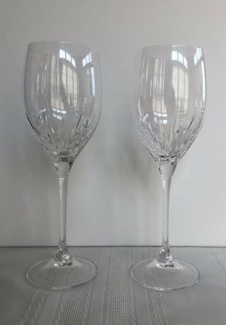(2) Vera Wang Wedgwood Duchesse Wine Glasses 9.  5” Crystal Stemware Exc Elegant