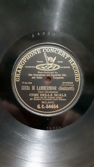 Scala Chorus On Black G&t Gc 54654 Donizetti Lucia Di Lammermoor Opera 78 Rpm