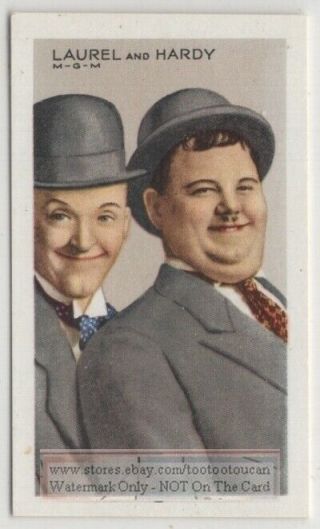 Laurel And Hardy Slapstick Comedy Double Act 1930s Trade Ad Card