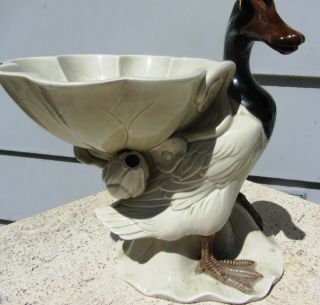 Vintage Mid Century Hollywood Regency Fitz & Floyd Pottery Duck Footed Bowl Dish