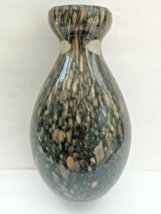 Vintage Copper Aventurine Murano Glass Vase By Italian Maker Vincenzo Nason