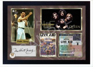 Freddie Mercury Queeen Framed Photo Pre - Print Signed Autograph Poster Perfect