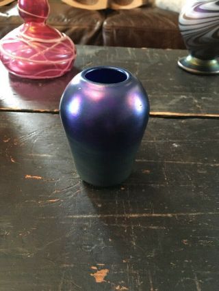 Stunning Vintage Art Glass Iridescent Vase Petite
