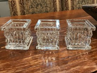 3 Waterford Marquis Tea Light Or Candle Stick Holder 3”x3” Set Of 3
