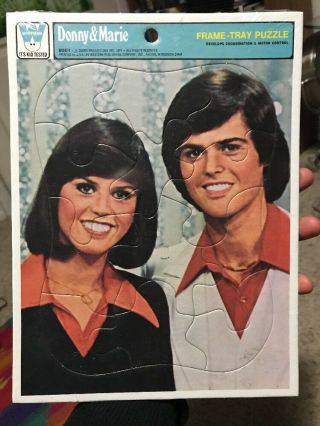 Donny And Marie Head Shot Frame Tray Puzzle,  Whitman,  1977