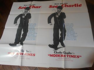 Modern Times 2 One Sheet Posters R/72 Charlie Chaplin Comedy