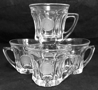 Fostoria Coin Glass Clear Punch Cups 4 1958 - 1981
