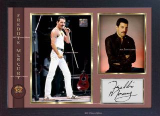 Freddie Mercury Queen Signed Autograph Pop Music Framed Photo Print