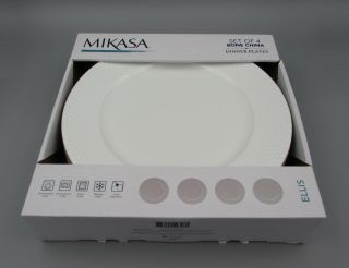 Mikasa Bone China Ellis Dinner Plates - Set Of Four -