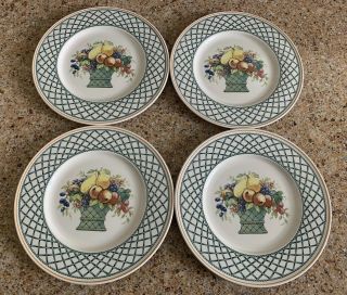 (4) Villeroy & Boch Anno 1748 " Basket " Germany 8 1/4 " Porcelain Salad Plates