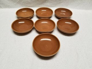 7 Russell Wright Iroquois Casual Ripe Apricot Dessert Fruit Sauce Bowls.